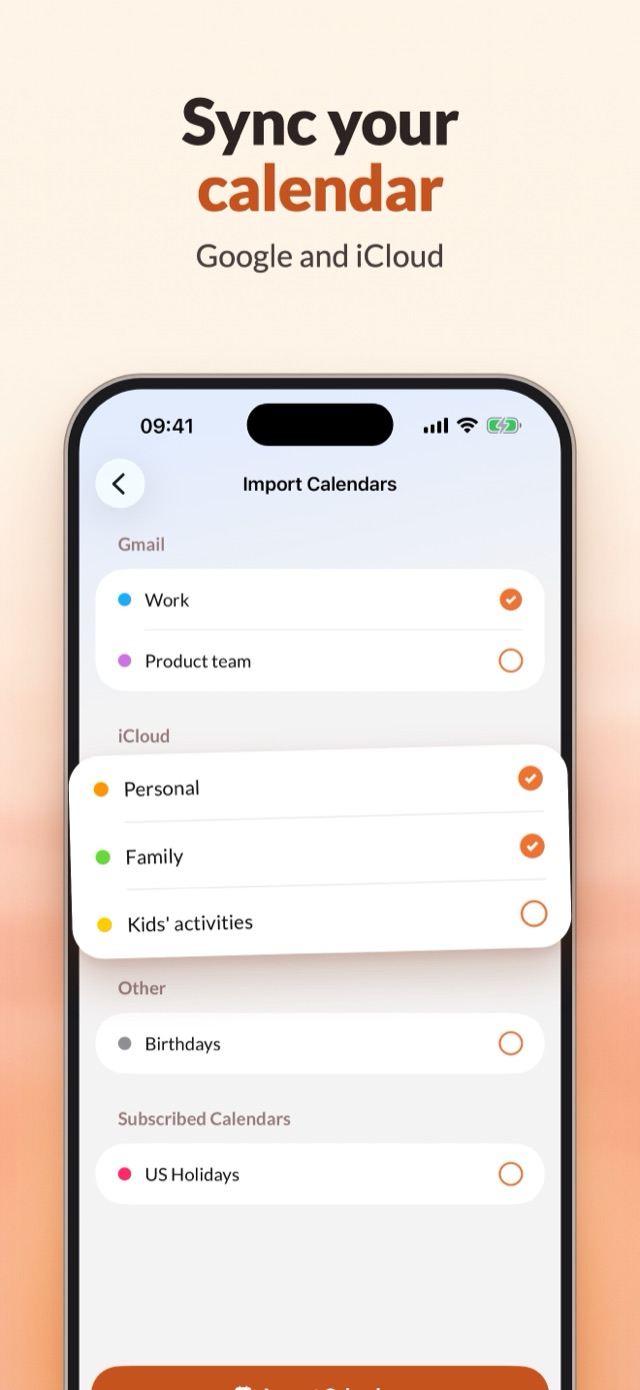 Sync your calendar: Google and iCloud